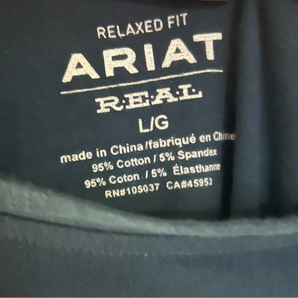 Ariat Relaxed Fit Navy Long Sleeve Shirt - Picture 3 of 7